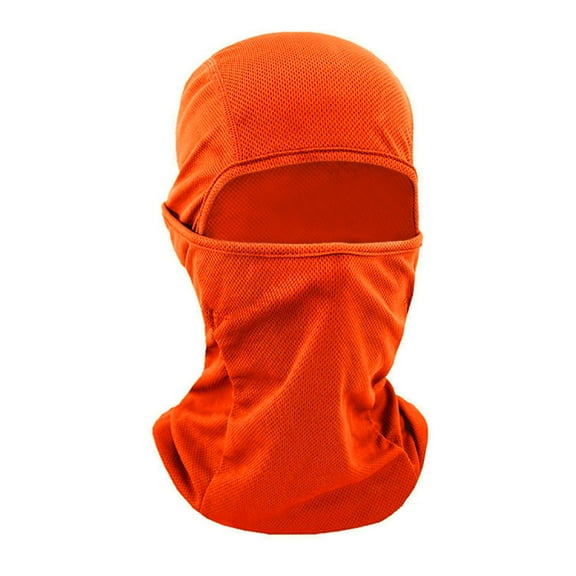 Toptie Ski Mask Summer Balaclava Full Face, Mesh Quick Dry Full Face Balaclava Motorcycle Helmet Liner-Orange
