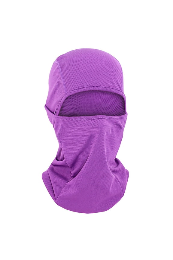 Ski Mask Summer Balaclava Full Face, Mesh Quick Dry Full Face Balaclava Motorcycle Helmet Liner-Purple