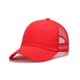 thumbnail image 1 of Toptie Snapback Baseball Cap Trucker Hat Cotton Mesh Back Mid Profile Wholesale-Red, 1 of 6