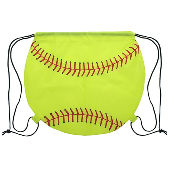 Toptie Softball 210D Polyester Drawstring BackPack, 15 3/4"W x 14"H