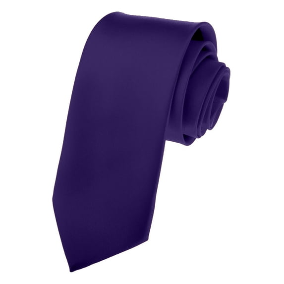 Toptie Solid Neck Ties, Multiful Color Formal Necktie, Cancer Awareness Color-DarkPurple