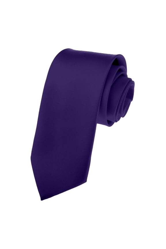 Solid Neck Ties, Multiful Color Formal Necktie, Cancer Awareness Color-DarkPurple