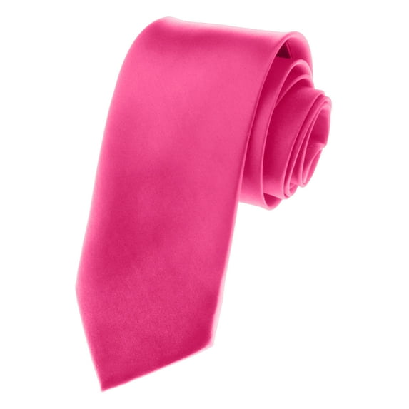 Toptie Solid Neck Ties, Multiful Color Formal Necktie, Cancer Awareness Color-FUCHSIAPINK