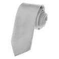 thumbnail image 1 of Toptie Solid Neck Ties, Multiful Color Formal Necktie, Cancer Awareness Color-SILVERGRAY, 1 of 3