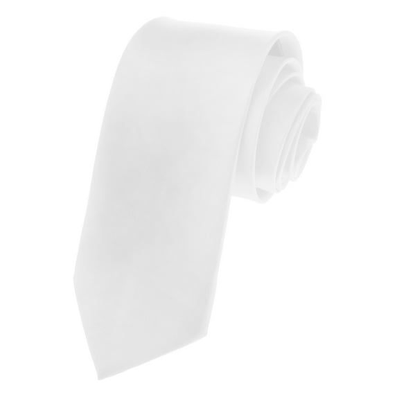 Toptie Solid Neck Ties, Multiful Color Formal Necktie, Cancer Awareness Color-White