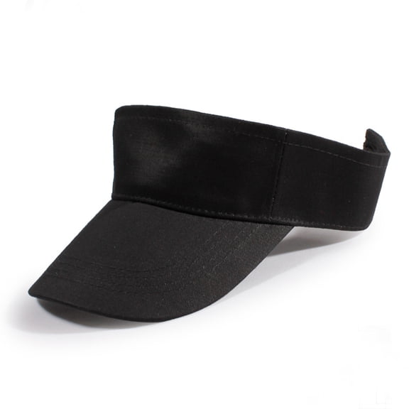 Toptie Sun Sports Visor Hat Plain Solid Cotton Visors Adjustable Sun Caps for Women Men Youth-Black