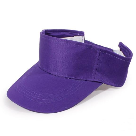 Toptie Sun Sports Visor Hat Plain Solid Cotton Visors Adjustable Sun Caps for Women Men Youth-Purple