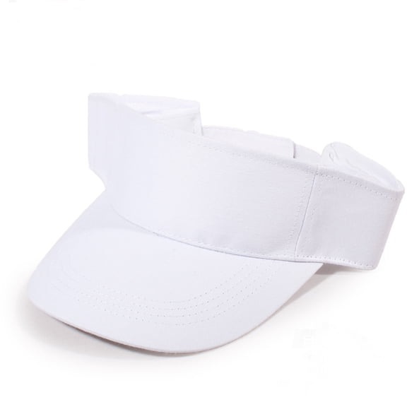 Toptie Sun Sports Visor Hat Plain Solid Cotton Visors Adjustable Sun Caps for Women Men Youth-White