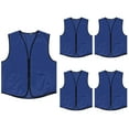 thumbnail image 1 of Toptie Supermarket Apron Zipper Vest For Clerk Uniform Vest(5 Packs)-Navy-L, 1 of 7