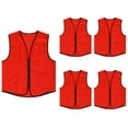 thumbnail image 1 of Toptie Supermarket Apron Zipper Vest For Clerk Uniform Vest(5 Packs)-Red-XL, 1 of 7