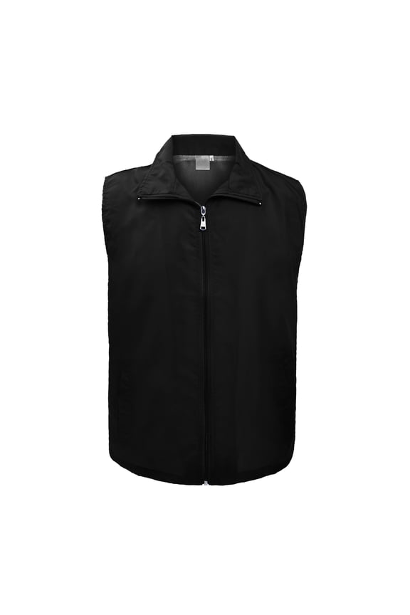 Supermarket Volunteer Activity Vest Full Zipper Uniform Vest-Black-L