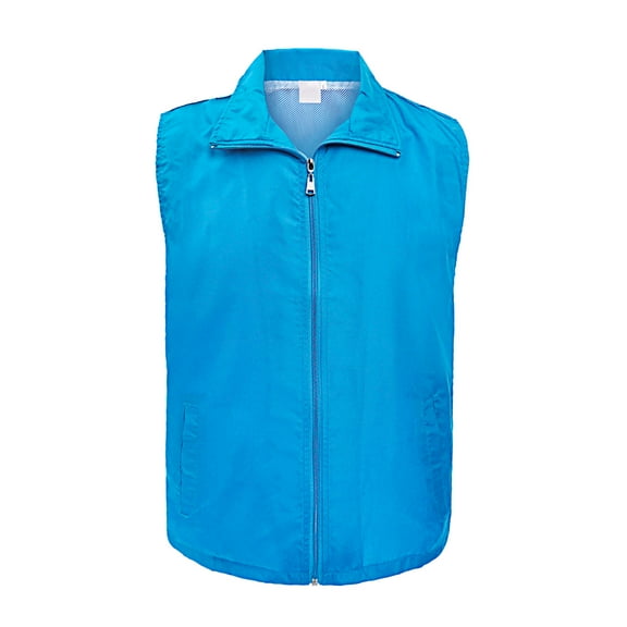 Toptie Supermarket Volunteer Activity Vest Full Zipper Uniform Vest-SKY-XL
