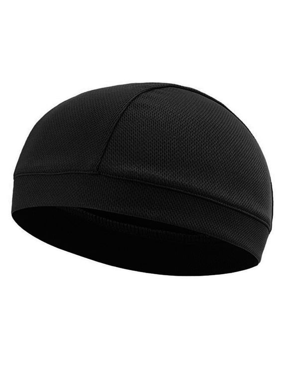 Sweat Wicking Helmet Liner Cooling Skull Caps for Men, Stretch Mesh Sweat Beanie-Black