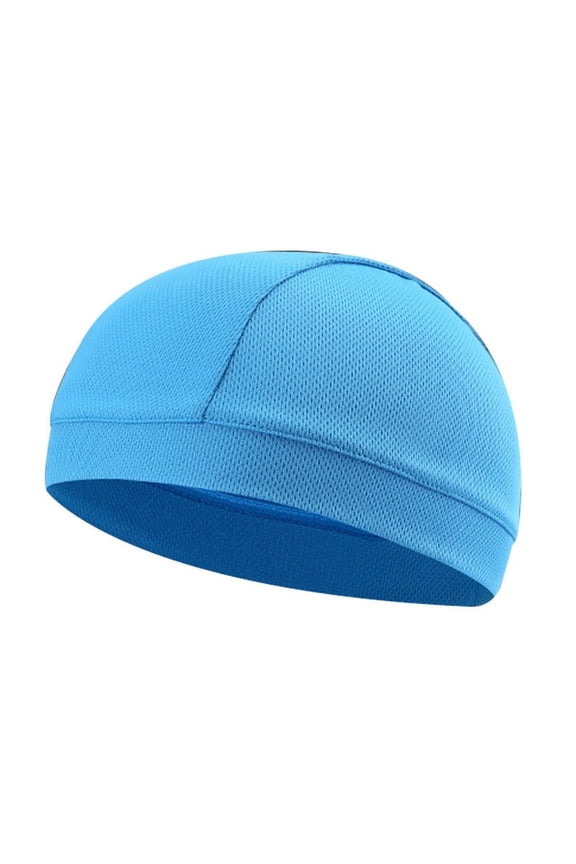 Sweat Wicking Helmet Liner Cooling Skull Caps for Men, Stretch Mesh Sweat Beanie-Light Blue