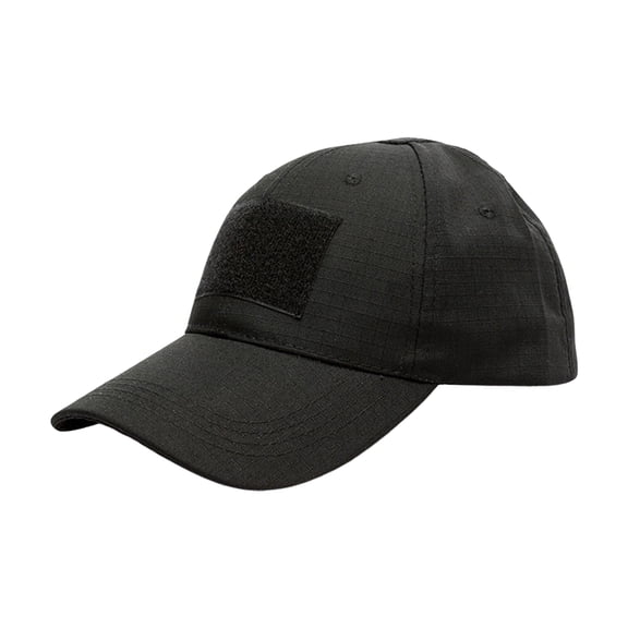 Toptie Tactical Hat Constructed Operator Baseball Cap Trucker with Loop Patches-Black