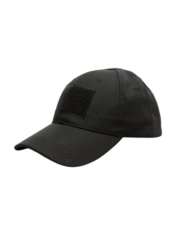 Tactical Hat Constructed Operator Baseball Cap Trucker with Loop Patches-Black