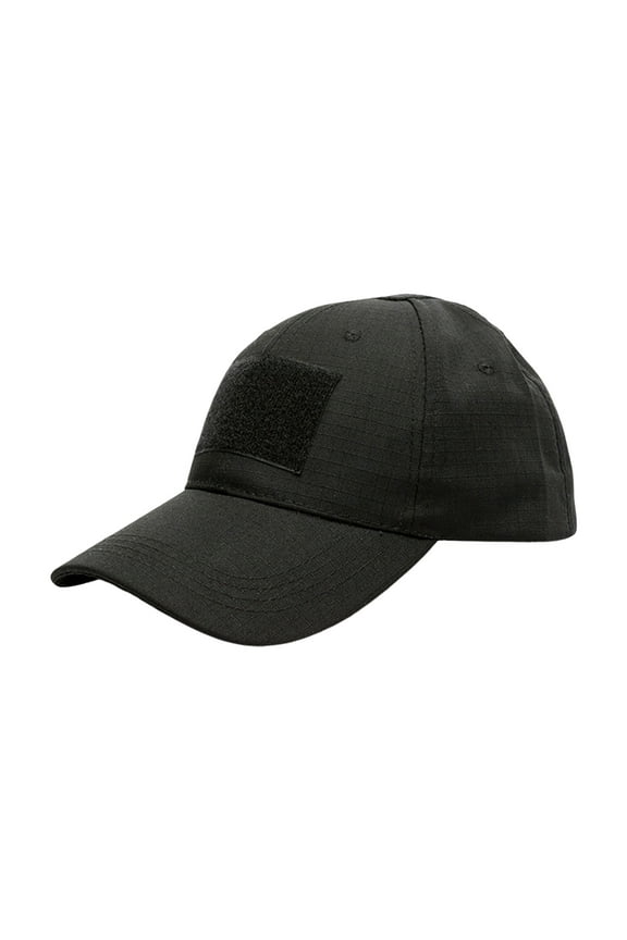 Tactical Hat Constructed Operator Baseball Cap Trucker with Loop Patches-Black