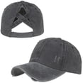 thumbnail image 1 of Toptie Tie Dye Ponytail Baseball Cap for Women Criss Cross Messy High Bun Dye Ponytail Hat-Black, 1 of 8