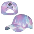 thumbnail image 1 of Toptie Tie Dye Ponytail Baseball Cap for Women Criss Cross Messy High Bun Dye Ponytail Hat-Purple, 1 of 7