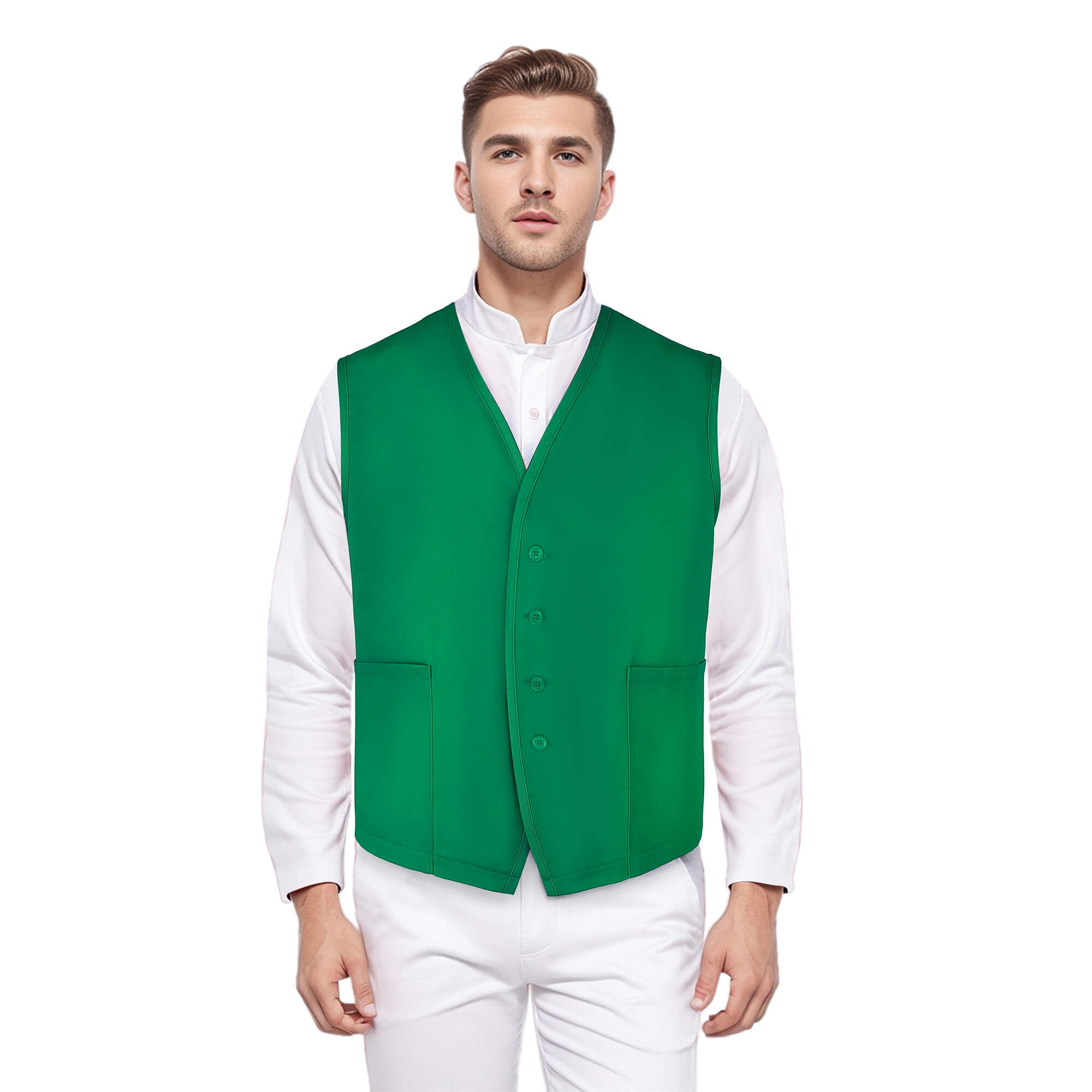 トップス WEIRDO MAIL ORDER VEST Toptie Two Pocket Unisex Vest Button Up Waistcoat Volunteer