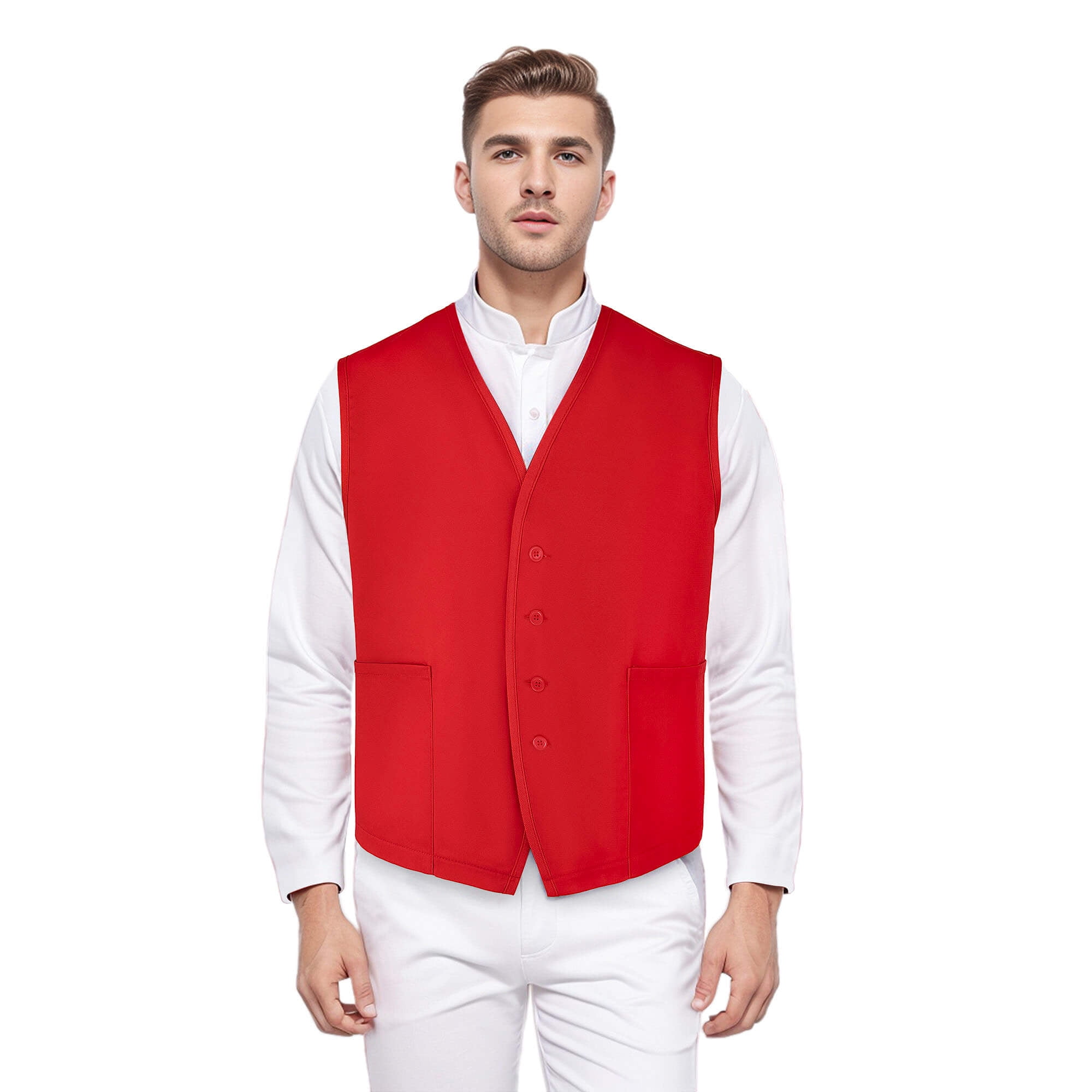 Toptie Two Pocket Unisex Vest Button Up Waistcoat Volunteer Work