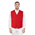 thumbnail image 1 of Toptie Two Pocket Unisex Vest Button Up Waistcoat Volunteer Work Vest-Red-L, 1 of 4