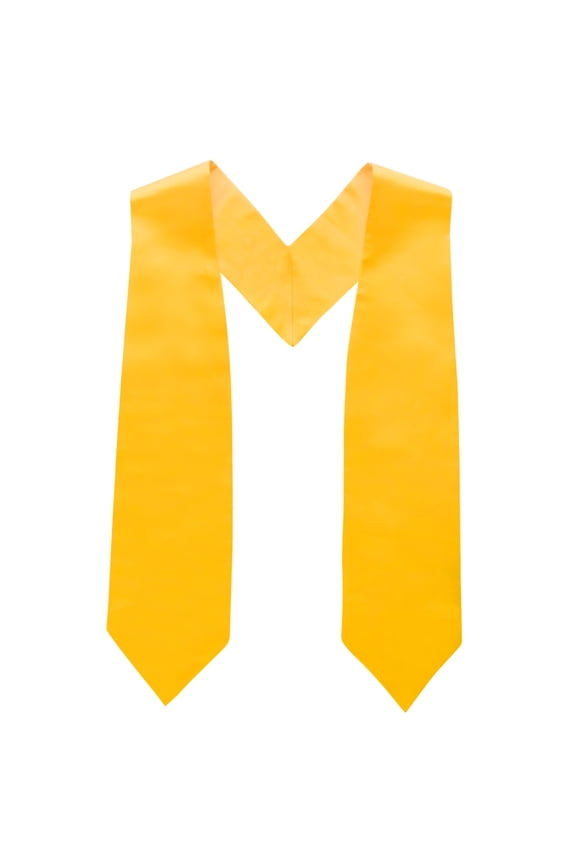Unisex Adult Plain Graduation Stole 58" Long, Gold