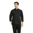 thumbnail image 1 of Toptie Unisex Classic Long Sleeve Button Chef Coat-Black-L, 1 of 6