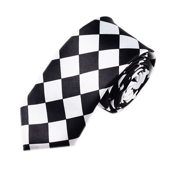 Toptie Unisex Necktie Printed Checkerboard Skinny Tie