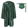 thumbnail image 1 of Toptie Unisex Shiny Preschool and Kindergarten Graduation Gown Cap Tassel Set 2024 Costume Robes for Baby Kids-Green-XL, 1 of 4