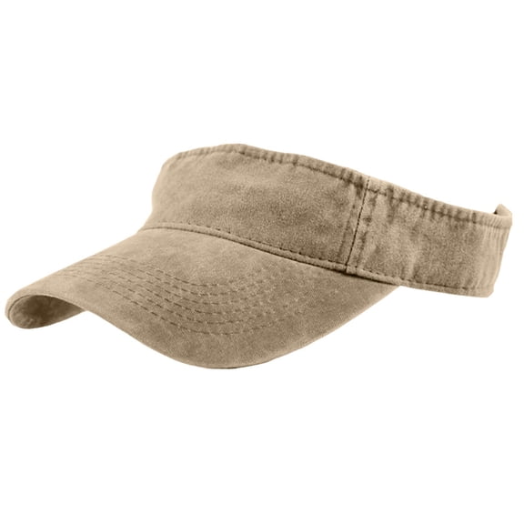 Toptie Unisex Sports Sun Visor Hats Twill Washed Cotton Ball Caps for Men and Women-Khaki