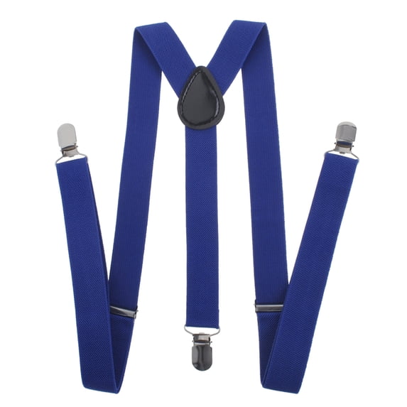 TopTie Unisex Suspenders Solid Color Y-Back Clip Suspender - 1 Inch Wide-Blue