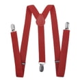 thumbnail image 1 of Toptie Unisex Suspenders Solid Color Y-Back Clip Suspender - 1 Inch Wide-Red, 1 of 7