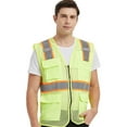 thumbnail image 1 of Toptie Unisex US Big High Visibility Safety Vest with Reflective Straps and Pockets Soft, Durable, Breathable-Yellow- M, 1 of 8