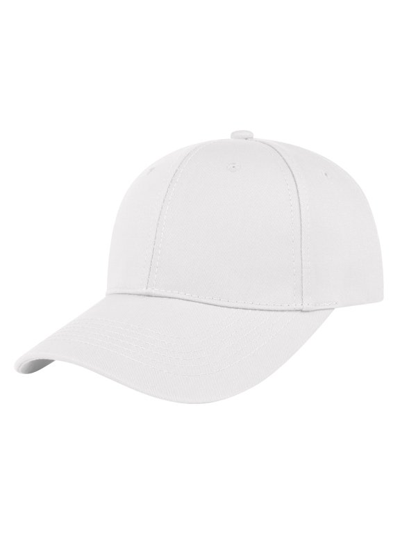 Vintage Baseball Cap Structured Mid Profile High Crown Hat Unisex Cotton Twill Wholesale-White