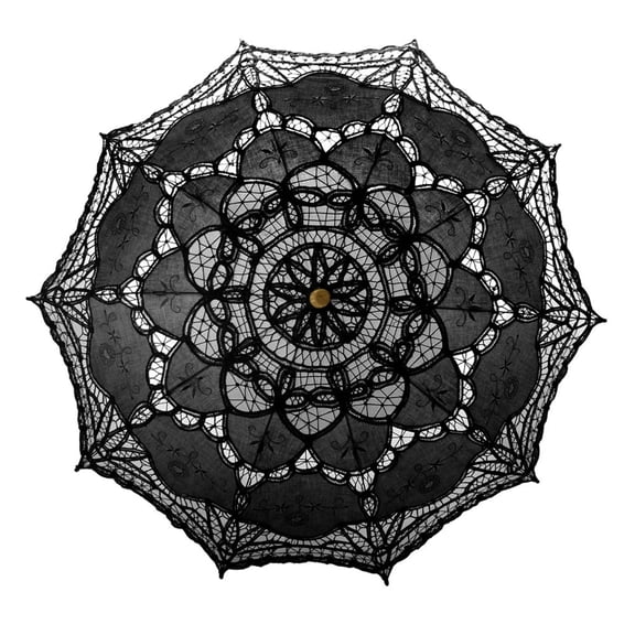 Toptie Vintage Black Lace Parasol, Wedding Bridal Umbrella, Photograph Parasol, Party Decorations Supplies