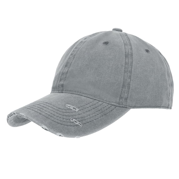 Toptie Vintage Washed Cotton Distressed Baseball Cap Dad Hat Adjustable Low-Profile Polo Hat-Grey