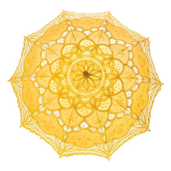 Toptie Vintage Yellow Lace Parasol, Wedding Bridal Umbrella, Photograph Parasol, Party Decorations Supplies