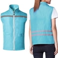 thumbnail image 1 of Toptie Volunteer Supermarket Uniform Safety Vest Activity Event Vest with Reflective Stripes Slim Fit-LightBlue-XL, 1 of 7