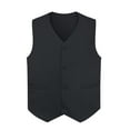 thumbnail image 1 of Toptie Waiter Uniform Unisex Button Vest For Supermarket Clerk & Volunteer-Black-US Size S, 1 of 8