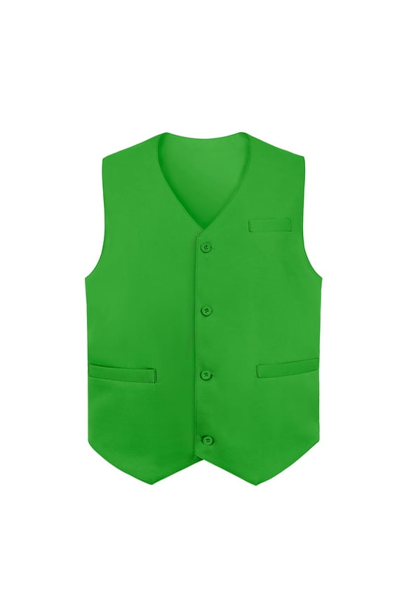 Waiter Uniform Unisex Button Vest For Supermarket Clerk & Volunteer-Green-US Size XL