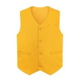 thumbnail image 1 of Toptie Waiter Uniform Unisex Button Vest For Supermarket Clerk & Volunteer-Yellow-US Size L, 1 of 8