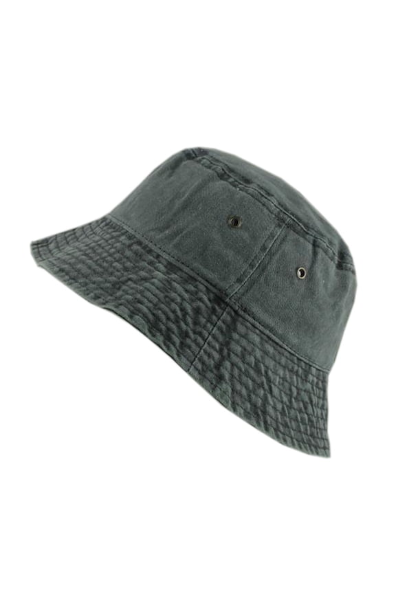 Washed Cotton Bucket Sun Hat UV Protection Vintage Summer Outdoor Cap-Army Green