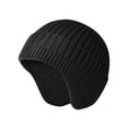 thumbnail image 1 of Toptie Winter Warm Ski Knit Beanie with Ear Covers for Men Women Soft Thick Cuffed Beanie-Black, 1 of 4