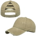 thumbnail image 1 of Toptie Women 3-Stripe Ponytail Baseball Cap Distressed Washed Messy High Bun Ponytail Hat-Khaki, 1 of 7