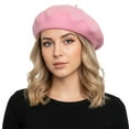 thumbnail image 1 of Toptie Women Classic French Style Beret Artist Basque Beanie Hat-Pink, 1 of 7