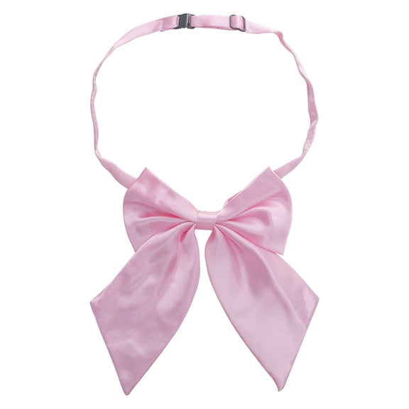 Toptie Women Pre-Tied Bow Ties Solid Color Bowknot Neckwear-Pink