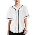 thumbnail image 1 of TOPTIE Women's Baseball Jersey Hip Hop Hipster Button Down Baseball T-Shirt-white black-L, 1 of 9