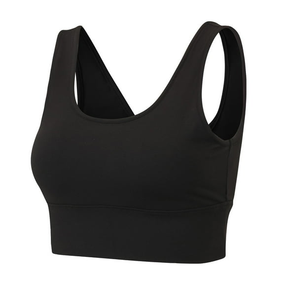 Toptie Women's Yoga Sports Bra, Padded Bra Vest Crop Tank Top for Workout Fitness (Black)