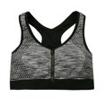 thumbnail image 1 of TOPTIE Zipper Front Closure Sports Bra, Racerback Seamless Workout bra Gym Sportswear (Grey 1), 1 of 6